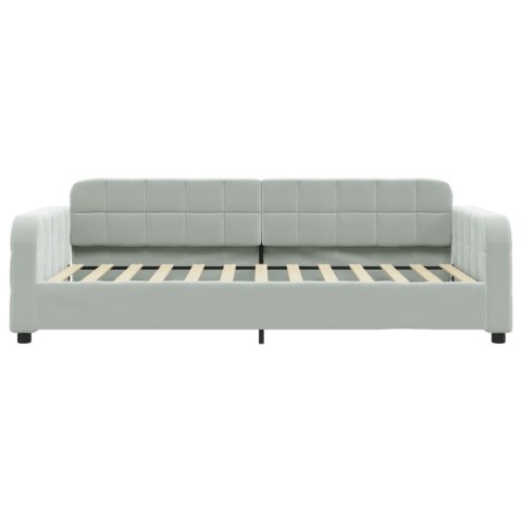 Sofa z materacem do spania, jasnoszara, 90x200 cm, aksamit