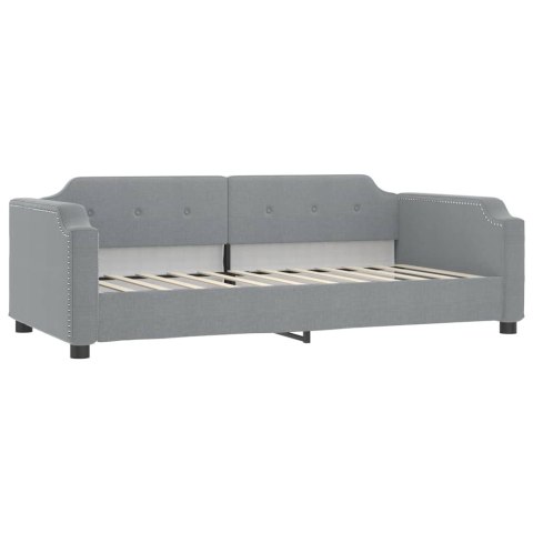 Sofa rozsuwana z szufladami, jasnoszara, 100x200 cm, tkanina