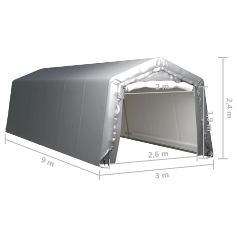 Namiot magazynowy, 300 x 900 cm, stal, szary
