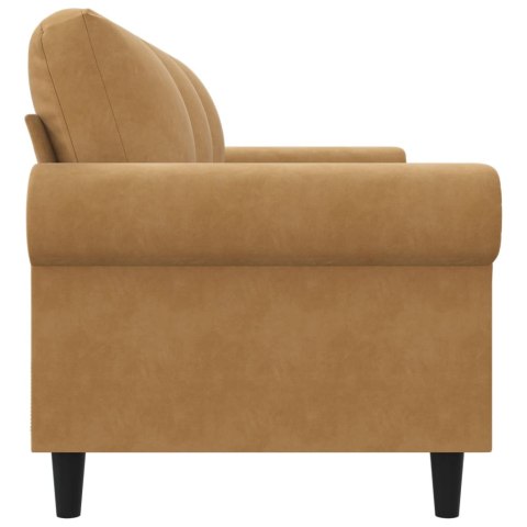 Sofa 3-osobowa, brązowa, 180 cm, tapicerowana aksamitem