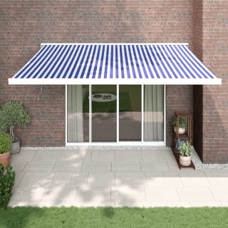 Zwijana markiza, niebiesko-biała, 4x3 m, tkanina i aluminium