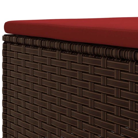 6-cz zestaw wypoczynkowy do ogrodu, poduszki, brązowy rattan PE