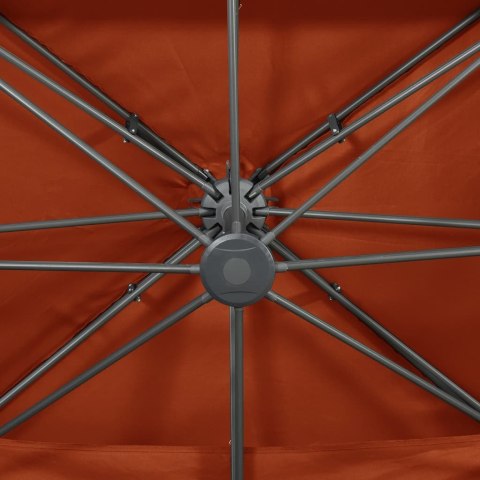 Parasol wiszący z podwójną czaszą, 400x300 cm, terakota
