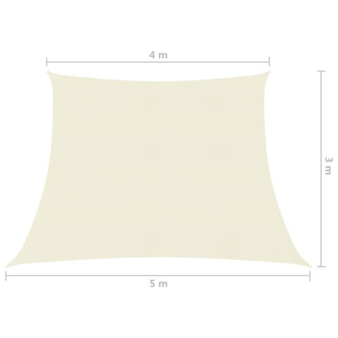 Żagiel przeciwsłoneczny, 160 g/m², kremowy, 4/5x3 m, HDPE