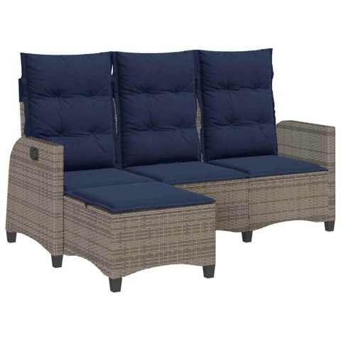 Rozkładana Sofa Ogrodowa z Poduszkami L-kształtna Szara
