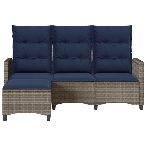 Rozkładana Sofa Ogrodowa z Poduszkami L-kształtna Szara