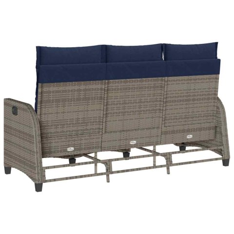 Rozkładana Sofa Ogrodowa z Poduszkami L-kształtna Szara