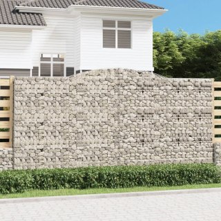 Kosze gabionowe, 10 szt, 400x50x200/220cm, galwanizowane żelazo