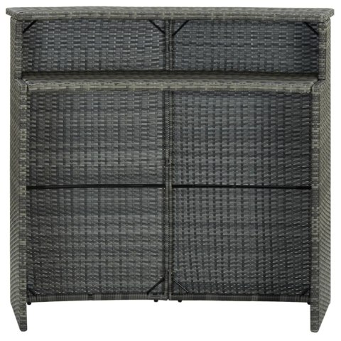 Ogrodowy stolik barowy, szary, 120x55x110 cm, polirattan