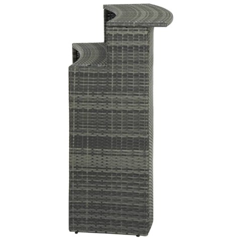 Ogrodowy stolik barowy, szary, 120x55x110 cm, polirattan
