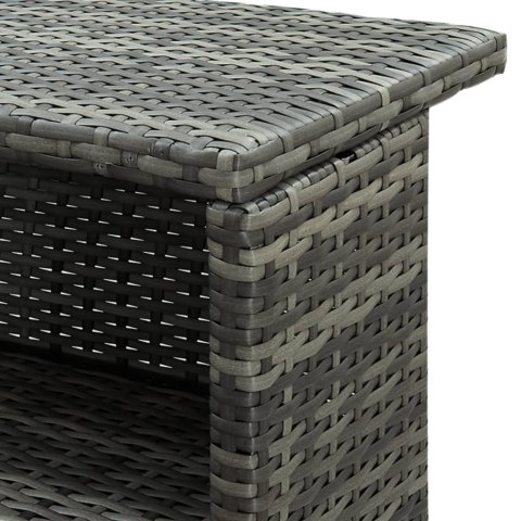 Ogrodowy stolik barowy, szary, 120x55x110 cm, polirattan