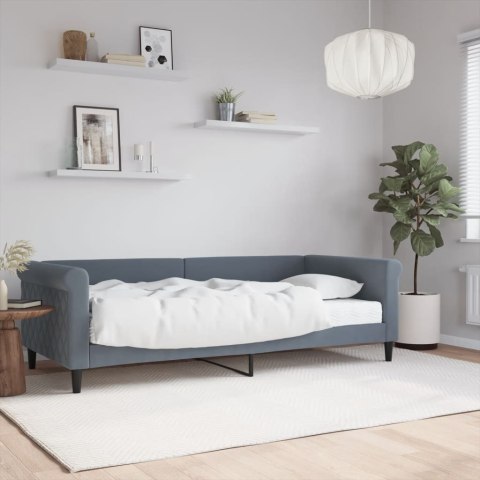 Sofa z materacem do spania, ciemnoszara, 90x200 cm, aksamit