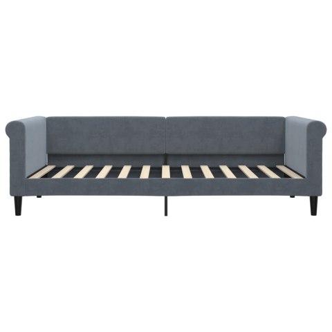 Sofa z materacem do spania, ciemnoszara, 90x200 cm, aksamit