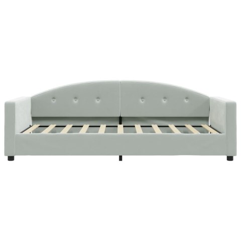 Sofa z materacem do spania, jasnoszara, 90x190 cm, aksamit