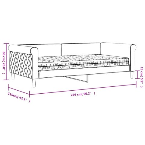 Sofa z materacem do spania, różowa, 100x200 cm, aksamit