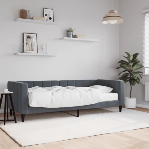 Sofa z materacem do spania, ciemnoszara, 80x200 cm, aksamit