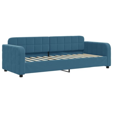 Sofa z materacem do spania, niebieska, 80x200 cm, aksamit