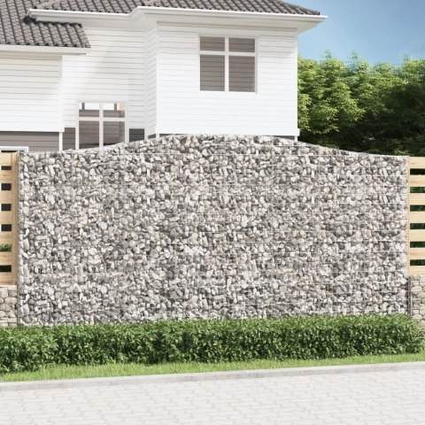 Kosze gabionowe, 5 szt, 400x50x200/220 cm, galwanizowane żelazo