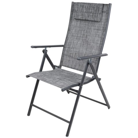 KRZESŁO OGRODOWE 57x68x106CM 2xTEXTLINE 7-POZYCYJNE Z PODUSZKĄ KPL.2SZT