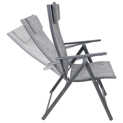 KRZESŁO OGRODOWE 57x68x106CM 2xTEXTLINE 7-POZYCYJNE Z PODUSZKĄ KPL.2SZT