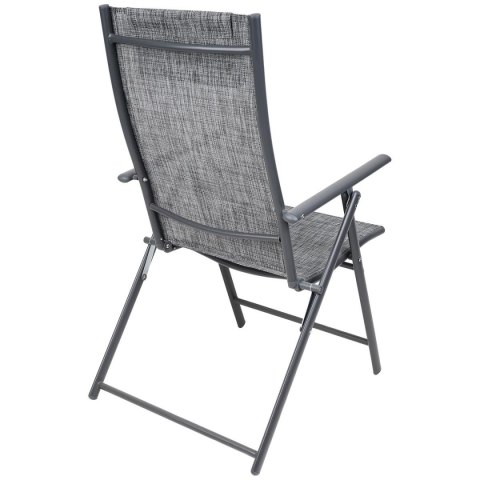 KRZESŁO OGRODOWE 57x68x106CM 2xTEXTLINE 7-POZYCYJNE Z PODUSZKĄ KPL.2SZT