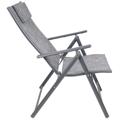 KRZESŁO OGRODOWE 57x68x106CM 2xTEXTLINE 7-POZYCYJNE Z PODUSZKĄ KPL.2SZT