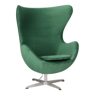 Fotel Jajo Velvet zielone/ srebrna
