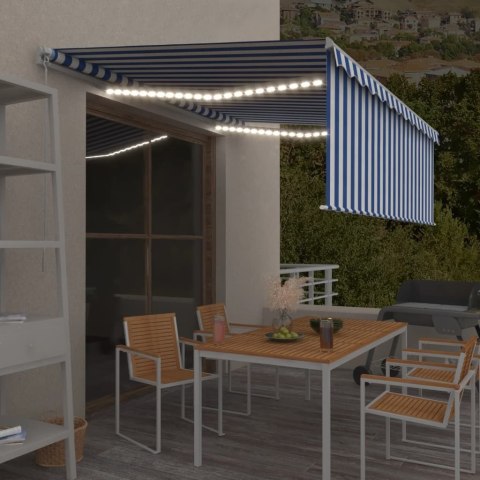 Ręcznie zwijana markiza z zasłoną i LED, 4,5x3 m