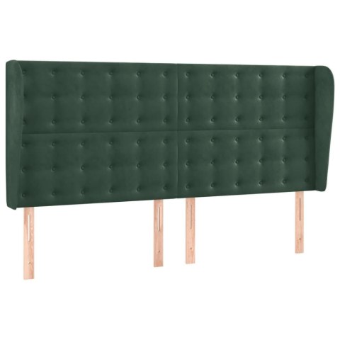 Łóżko kontynentalne z materacem i LED zielony aksamit 180x200cm