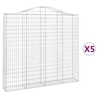 Kosze gabionowe, 5 szt, 200x30x180/200 cm, galwanizowane żelazo