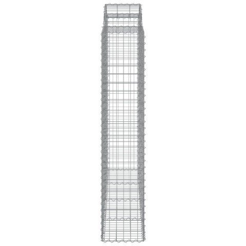 Kosze gabionowe, 9 szt, 200x50x200/220 cm, galwanizowane żelazo