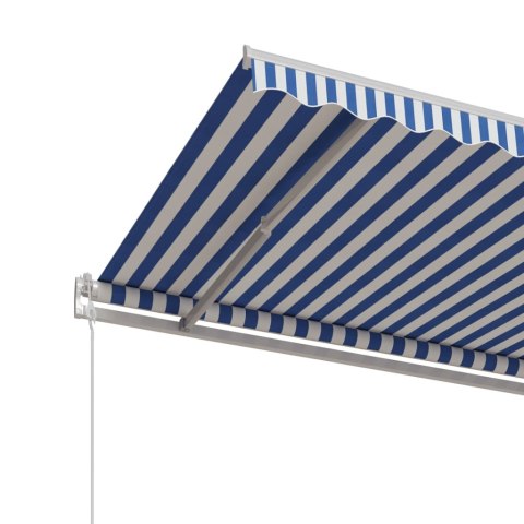 Automatycznie zwijana markiza, 400 x 350 cm, niebiesko-biała
