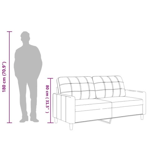 2-osobowa sofa, kremowy, 140 cm, sztuczna skóra