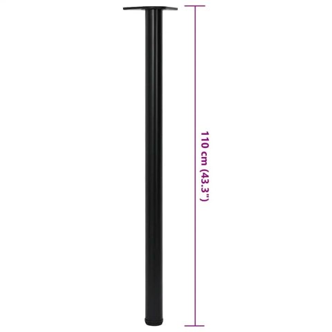 4 Nogi do stołu z regulacją wysokości Czarne 1100 mm