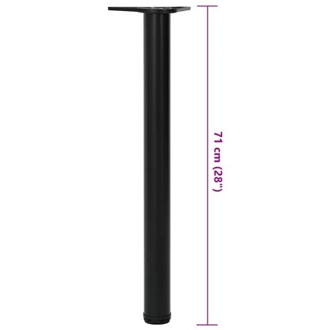 4 Nogi do stołu z regulacją wysokości Czarne 710 mm
