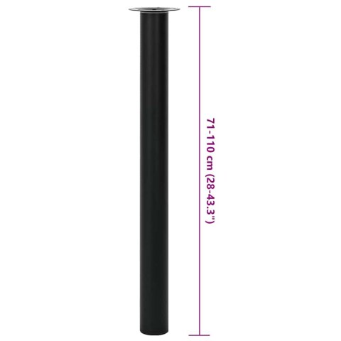 Teleskopowe nogi stołowe, 2 szt., czarne, 710 mm-1100 mm