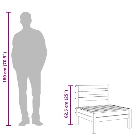 Ogrodowa sofa 3-osobowa, lite drewno sosnowe
