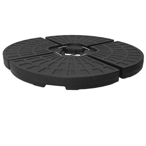 Podstawa pod parasol w formie wachlarza, 4 elementy, czarna
