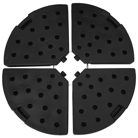 Podstawa pod parasol w formie wachlarza, 4 elementy, czarna