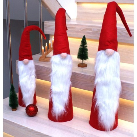 SET CZERWONYCH MIKOŁAJÓW DEKORACYJNYCH 60,70, 80CM