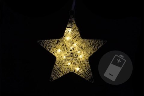 Świąteczna dekoracja - gwiazda, 25 cm, 10 diod LED
