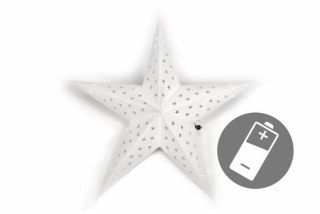 Świąteczna gwiazda z timerem,60 cm, 10 LED, biała