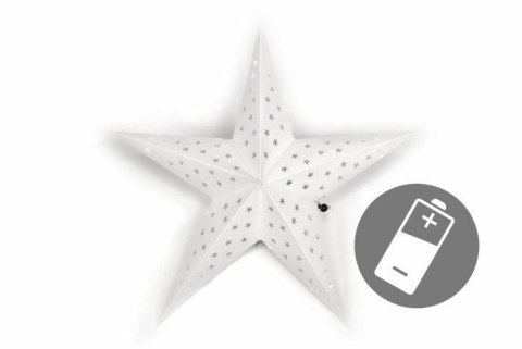 Świąteczna gwiazda z timerem,60 cm, 10 LED, biała