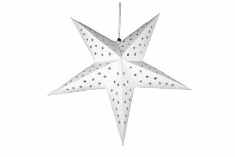 Świąteczna gwiazda z timerem,60 cm, 10 LED, biała