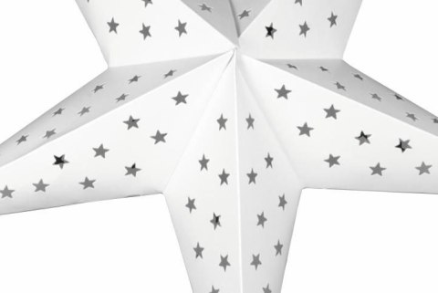 Świąteczna gwiazda z timerem,60 cm, 10 LED, biała