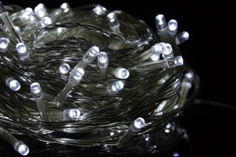Świąteczny LED łańcuch - 10 m, 100 diod, zimna biel