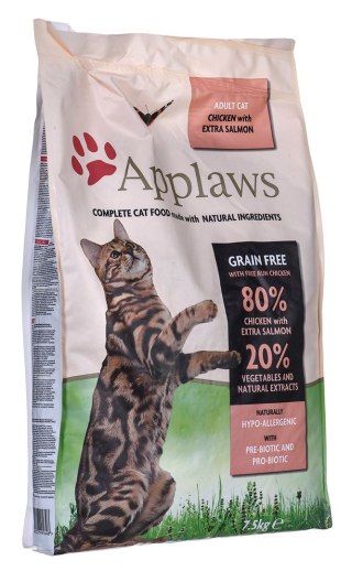 APPLAWS CAT Kurczak i Łosoś - karma dla kotów z wysoką zawartością mięsa - 7,5kg