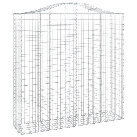 Kosze gabionowe, 5 szt, 200x50x200/220 cm, galwanizowane żelazo