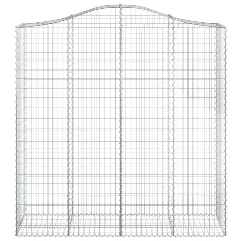Kosze gabionowe, 5 szt, 200x50x200/220 cm, galwanizowane żelazo