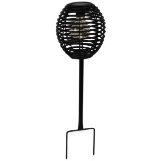 LAMPA SOLARNA KULA RATTAN CZARNA PROGARDEN